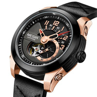MEGIR Automatic Movement Mechanical Watches Men Luxury Fashion Leather Business Wristwatch Clock Big Dial Male Reloj Hombre