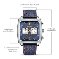 MEGIR 2022 Analogue Watch Men Top Brand Fashion Luxury Rectangle Quartz Military Watches Waterproof Luminous Leather Strap