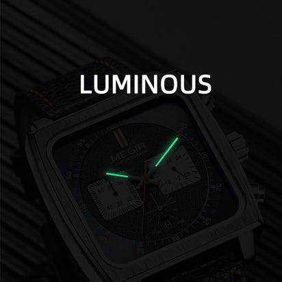 MEGIR 2022 Analogue Watch Men Top Brand Fashion Luxury Rectangle Quartz Military Watches Waterproof Luminous Leather Strap