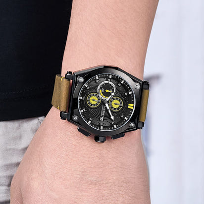 MEGIR Blue Quartz Men Watches Top Brand Leather Strap Chronograph Sport Wrist Watch Men Clock Relogio Masculino Reloj Hombre