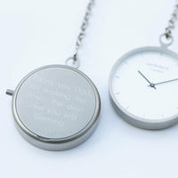 Modern Pocket Watch Silver - Modern Font Engraving